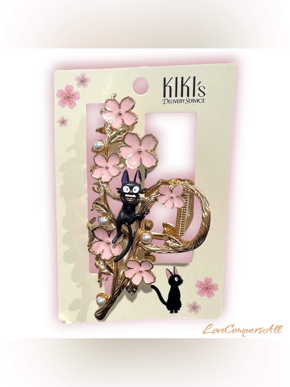 Studio Ghibli Kiki's Delivery Service Jiji Sakura Claw Hair Clip